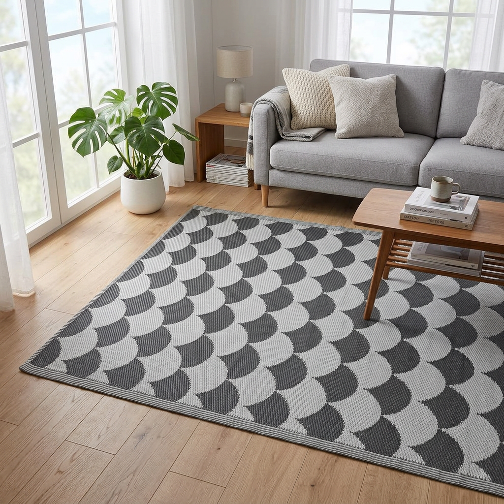 Alfombra retro gris