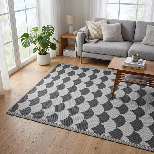 Alfombra retro gris